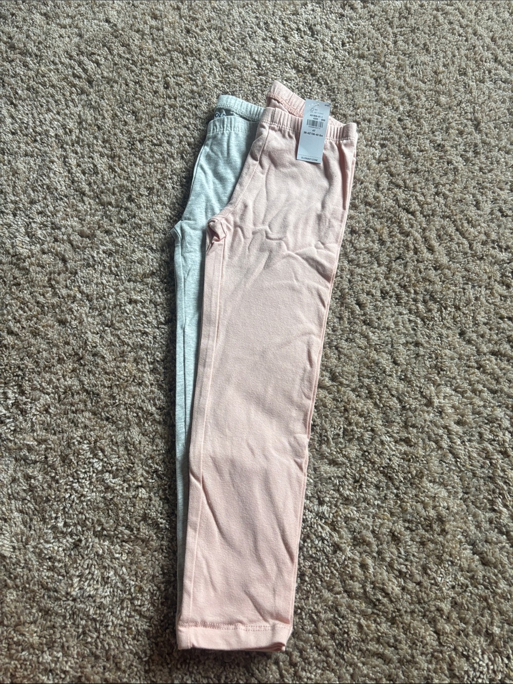 Old Navy Girls' Pink and Gray Stretch Leggings